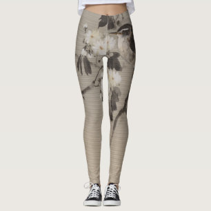 BIRD AND FLOWERS PRINTED Leggings