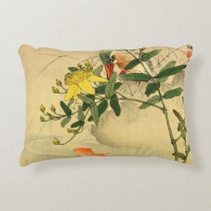 Bird and Goldfish Accent Pillow