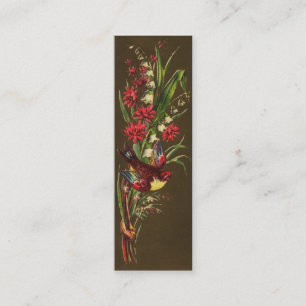 Bird and Lily of the Valley Victorian Mini Business Card