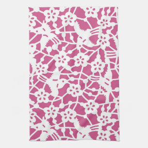 Bird and Plum Blossom, Japanese Design Kitchen Towel
