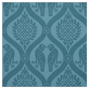 Bird and Pomegranate, Peacock Blue Fabric