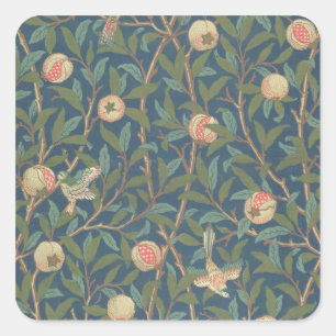 'Bird and Pomegranate' Wallpaper Design, printed b Square Sticker