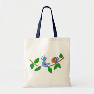 Bird and Pysanka Ukrainian Folk Art Tote Bag