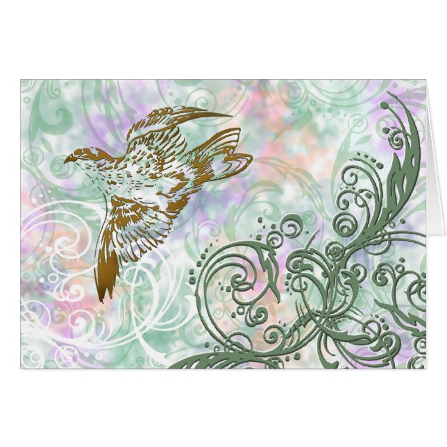 Bird and swirls (Front Horizontal)