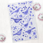 Bird and Wildflower Floral Watercolor Blue White Kitchen Towel<br><div class="desc">Modern and contemporary watercolor birds and wild flowers pattern in periwinkle blue on a white background.  Original art by Nic Squirrell.</div>