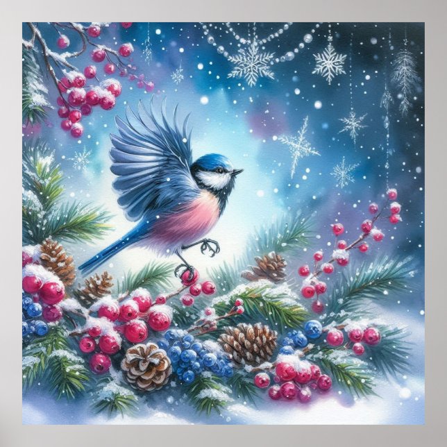 Bird and Winter Landscape 22 Poster (Front)