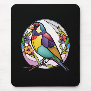 Bird Animal Portrait Stained Glass Wildlife Forest Mouse Pad