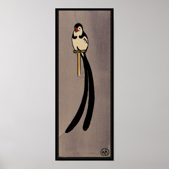 Bird - Antiquarian, Colourful Book Illustration Poster (Front)