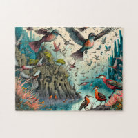 Bird Art 7 Easy Brain Art Puzzle Photo Puzzles Int