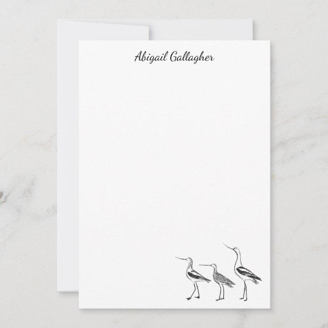 Bird Art Drawing in Black and White Personalized Card (Front)