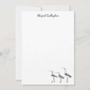 Bird Art Drawing in Black and White Personalized Card