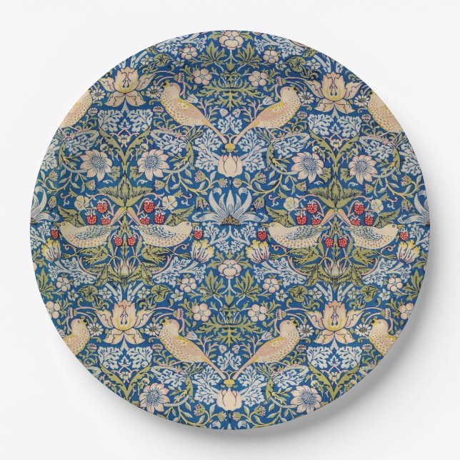 Bird Art Nouveau Design Paper Plate (Front)