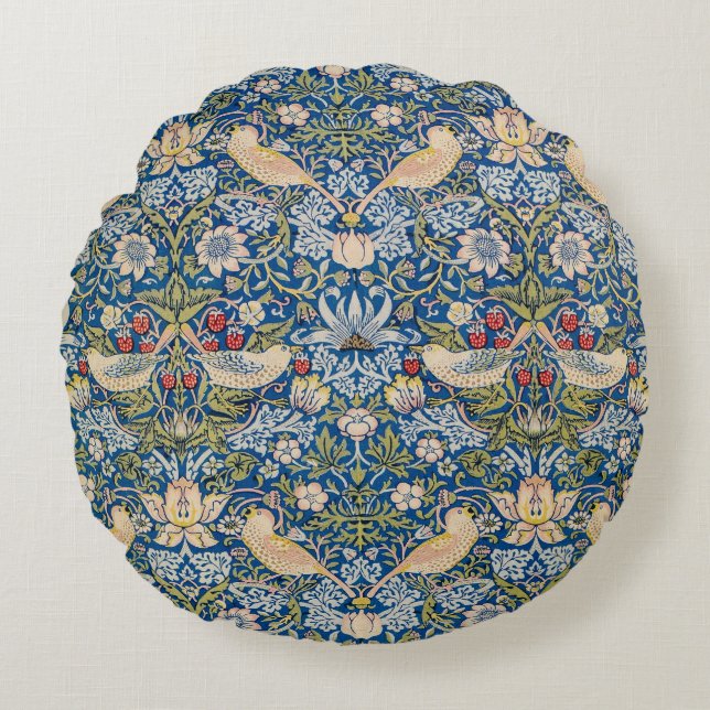 Bird Art Nouveau Design Round Pillow (Front)