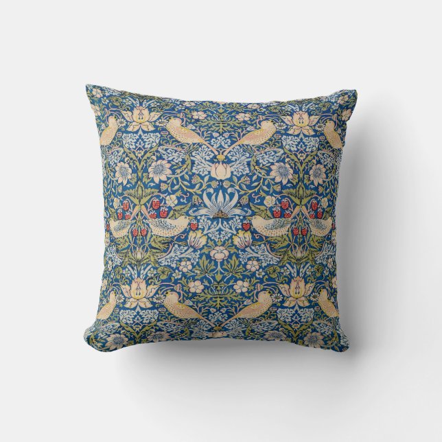 Bird Art Nouveau Design Throw Pillow (Front)