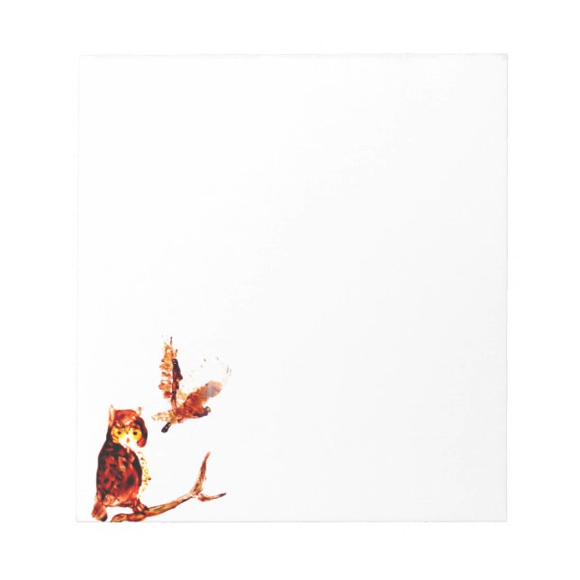 Bird Art Tawny Owl Notepad (Front)