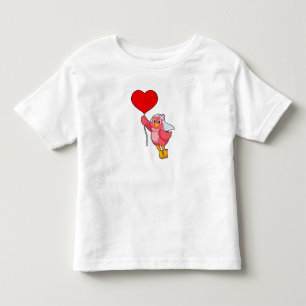 Bird as Bride with Veil & Heart Balloon Toddler T-shirt