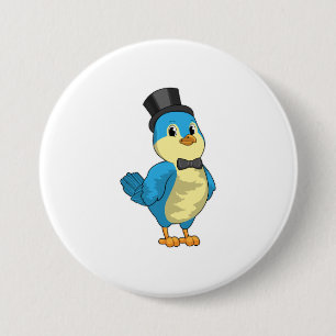 Bird as Groom with Ribbon 3 Inch Round Button