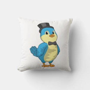 Bird as Groom with Ribbon Throw Pillow