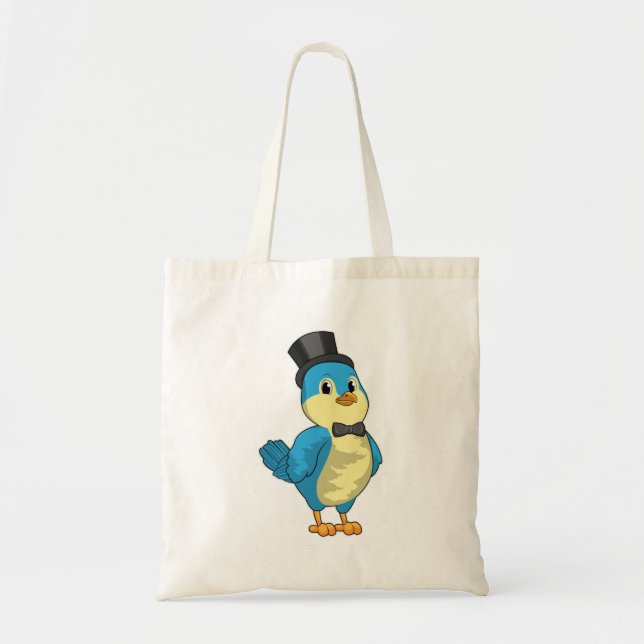 Bird as Groom with Ribbon Tote Bag (Front)