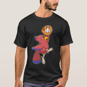 Bird at Baseball with Baseball glove T-Shirt