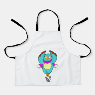 Bird at Ice skating with Ice skates.PNG Apron