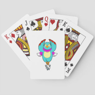 Bird at Ice skating with Ice skates.PNG Playing Cards