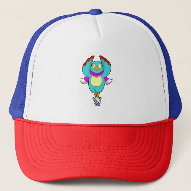 Bird at Ice skating with Ice skates.PNG Trucker Hat (Front)