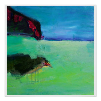 Bird at the beach 20x20 glossy poster