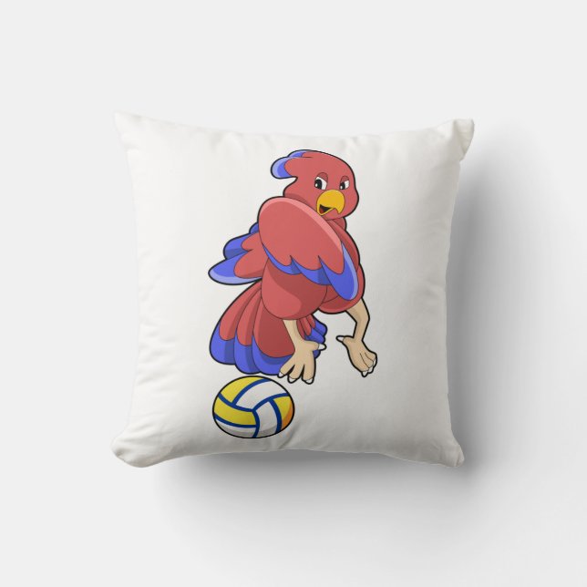 Bird at Volleyball Sports Throw Pillow (Front)