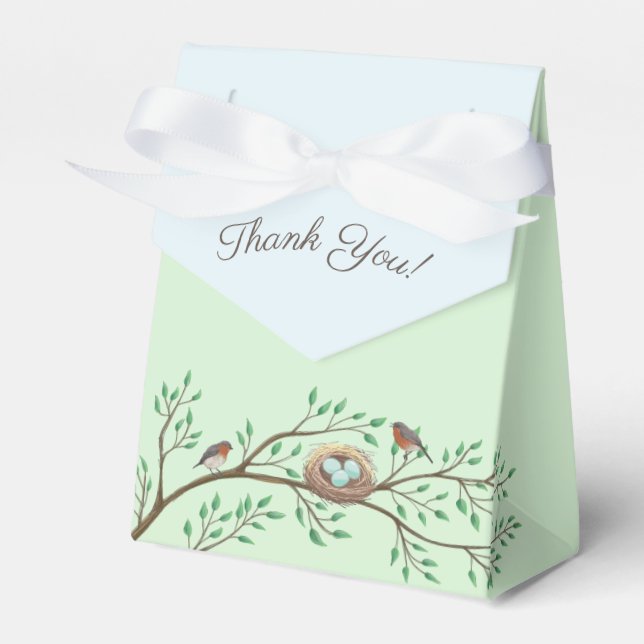 Bird Baby Shower Spring Favor Box (Front Side)