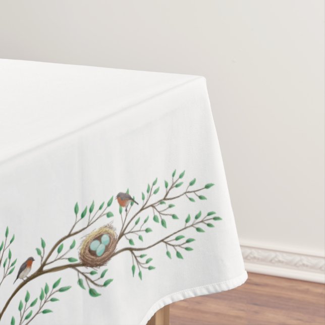 Bird Baby Shower Spring Tablecloth (In Situ)