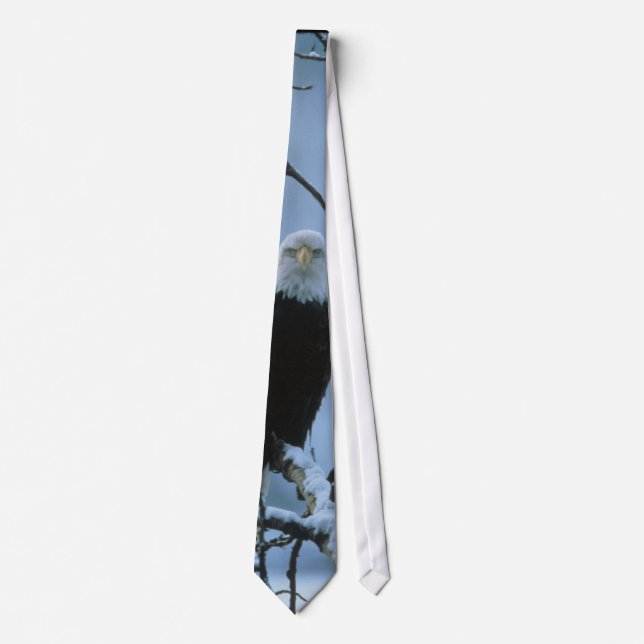 Bird / Bald Eagle in winter snow Tie (Front)
