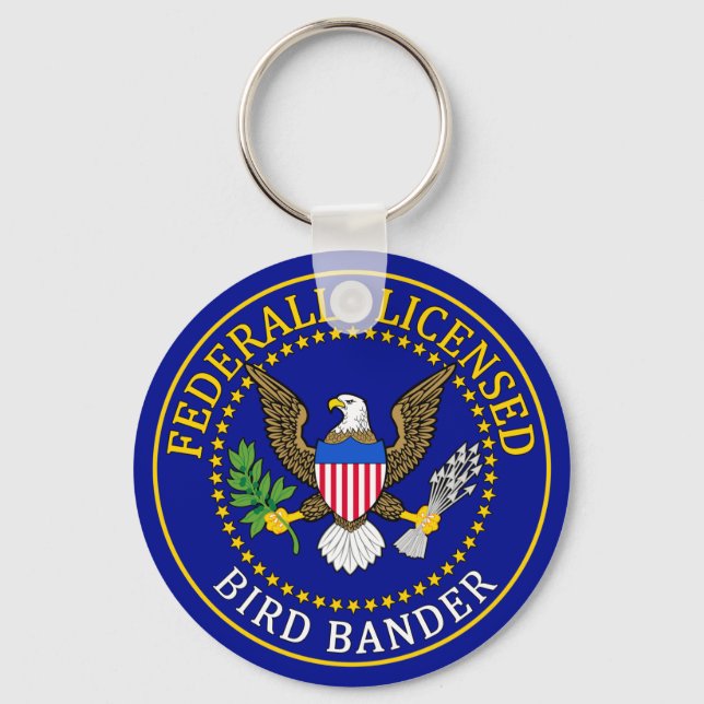 Bird Bander Seal Keychain (Front)