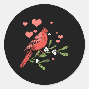 Bird Bird Watching Bird Watcher Birder He Cardinal Classic Round Sticker