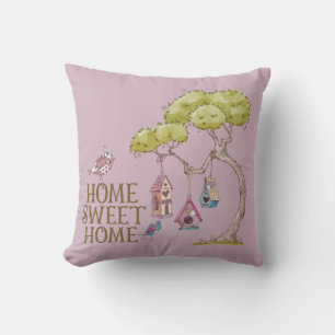 Bird Birdhouse Home Throw Pillow