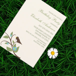 Bird Birthday Invitation
