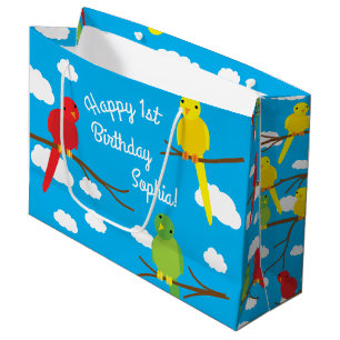 Bird Birthday Party Large Gift Bag