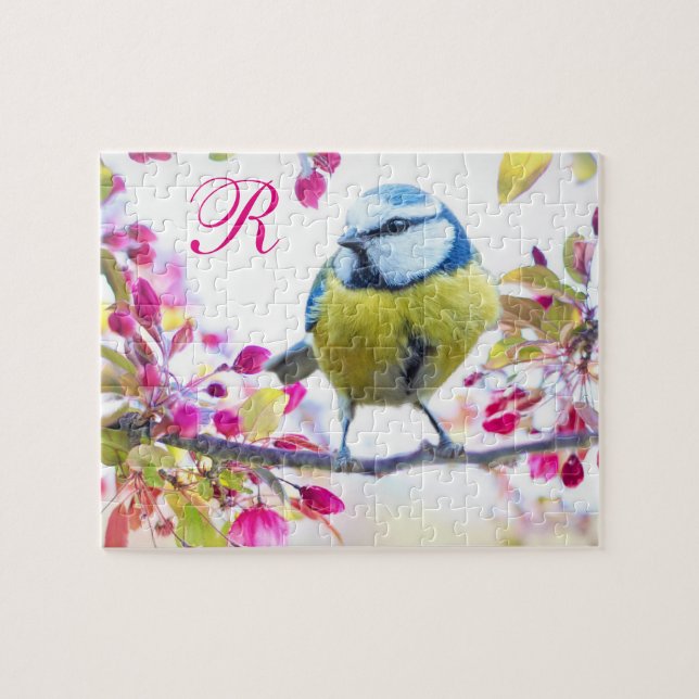 Bird & Blooms Monogram Jigsaw Puzzle (Horizontal)