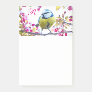 Bird & Blooms Monogram Post-it Notes