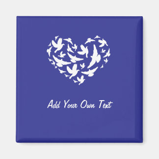 Bird Blue Fridge Magnet Add Text and Personalize