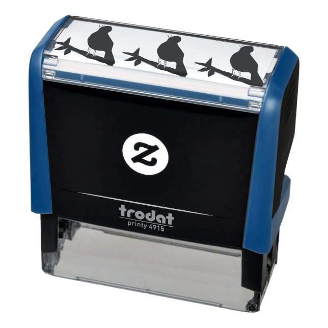 bird blue singing nature animal self-inking stamp (Product)