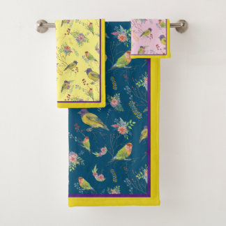 Bird Botanical Bath Towel Set