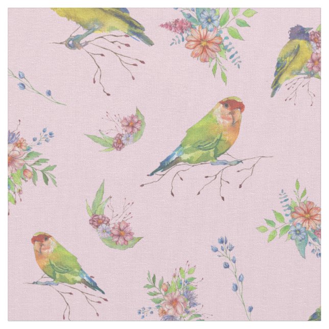 Bird Botanical Fabric (Close Up)
