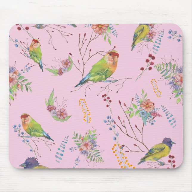 Bird Botanical Mouse Pad (Front)
