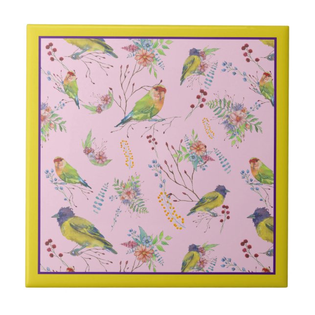 Bird Botanical Tile (Front)