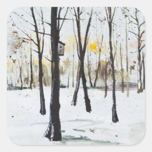 Bird Box Study Ohlsdorf 2013 Square Sticker