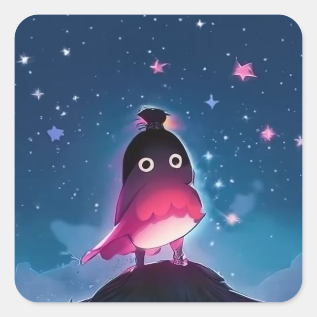 Bird Boy Square Sticker (Front)