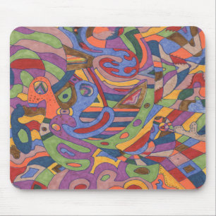 Bird Brain, original abstract Mouse Pad