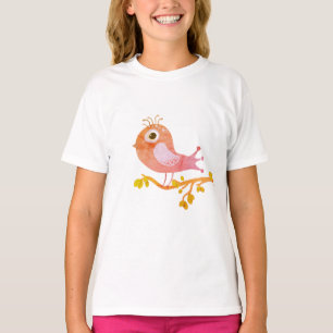 Bird, Branch, Cartoon T-Shirt