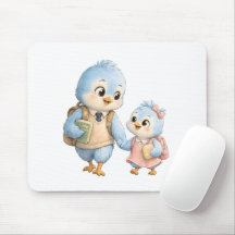 Bird Brother Sister Desk Mouse Pad